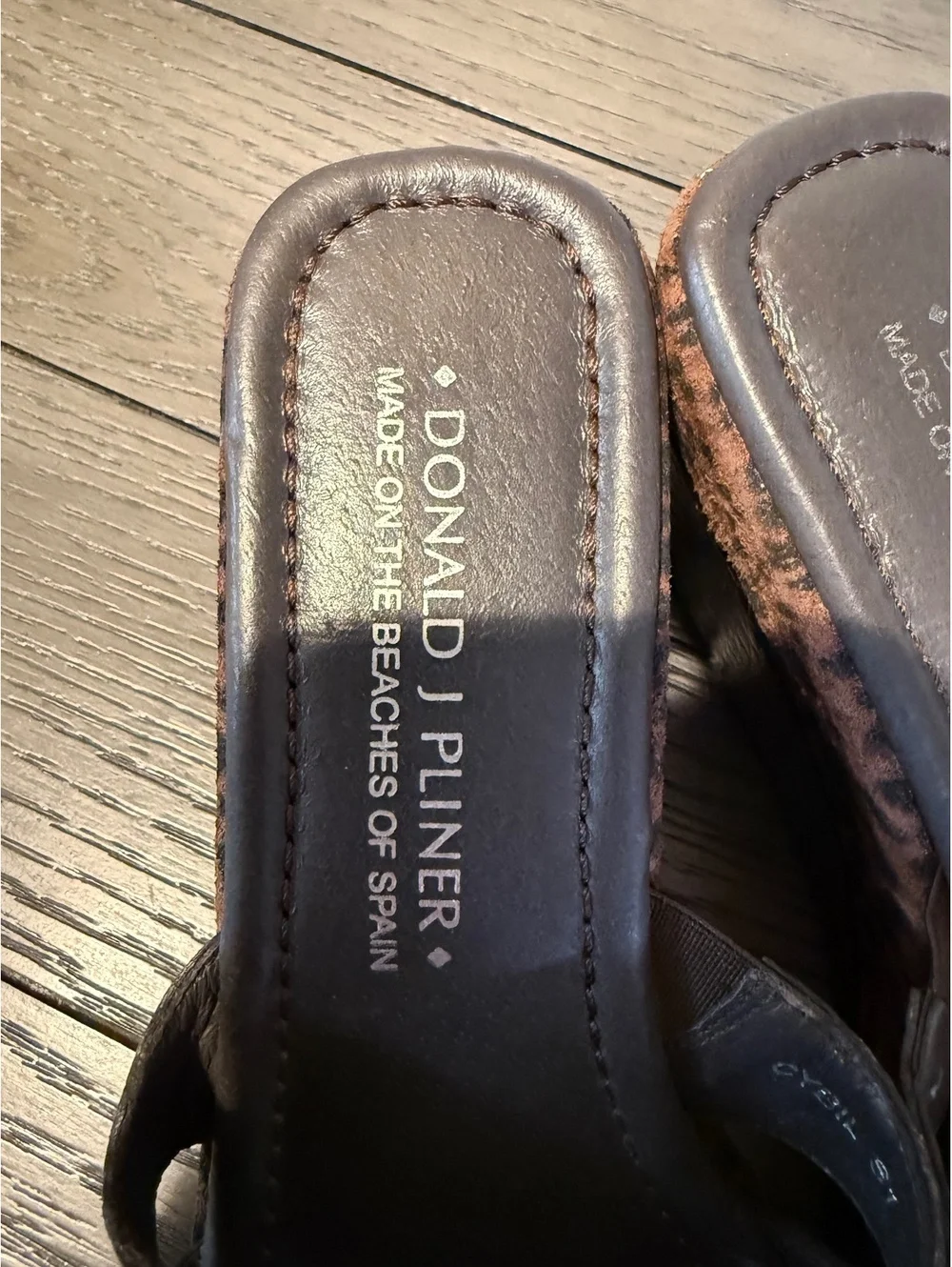 Donald J Pliner Brown Wedge Sandals Size 6